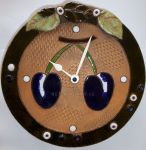 Nástěnné hodiny keramické - motiv švestky 145070 | keramické hodiny švestky 2
