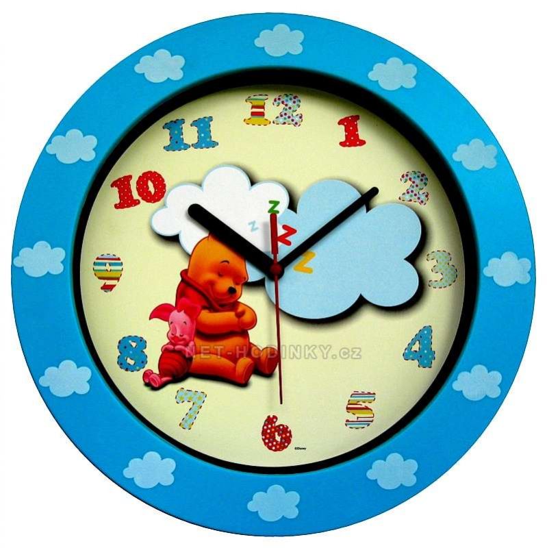 Dětské nástěnné hodiny kulaté medvídek POOH 149930 Hodiny