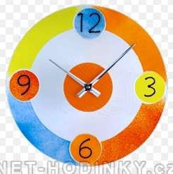 H&H Nástěnné hodiny skleněné pro děti 1152.4,1153.5 kulaté 151061 1152 barevné