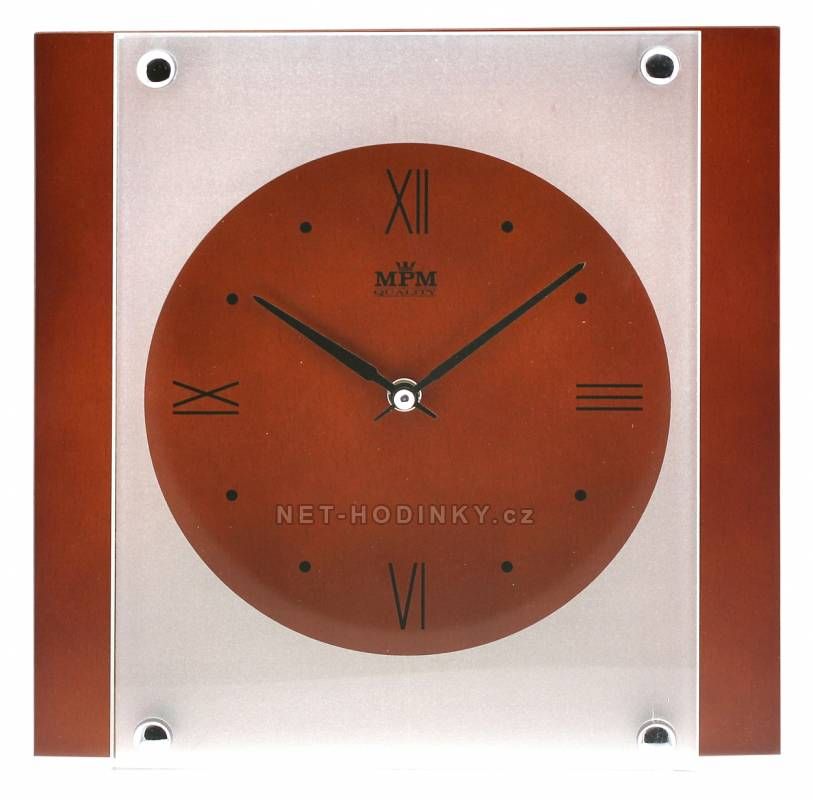 MPM Quality Pěkné dřevěné nástěnné hodiny E07.2706.53, E07.2706.54 z kvalitních materiálů 150890 E07.2706.53