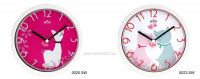 Dětské hodiny kulaté růžová kočka  | E01.3089