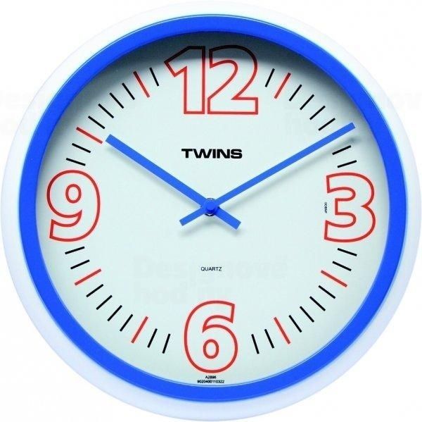 Nástěnné hodiny Twins 2896 blue 31cm 160854 Hodiny