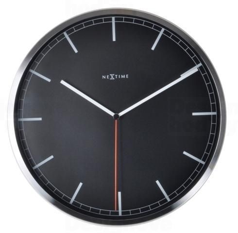 Designové nástěnné hodiny 3071zw Nextime Company Black Stripe 35cm 161818