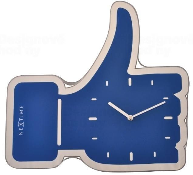 Designové nástěnné hodiny 3072bl Nextime Facebook Like 42cm 161819