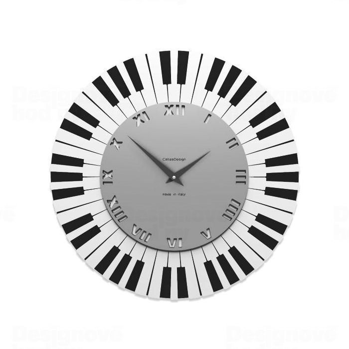 Designové hodiny 51-10-2 CalleaDesign Piano 45cm (2 modely) Barva stříbrná - 2 163156 Hodiny