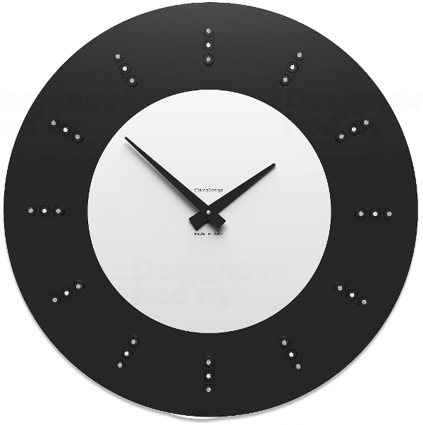 Designové hodiny 10-210 CalleaDesign Vivyan Swarovski 60cm (více barevných verzí) Barva antracitová černá - 4 164085