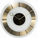 Designové nástěnné hodiny 2790go Nextime Retro Gold 31cm 164734