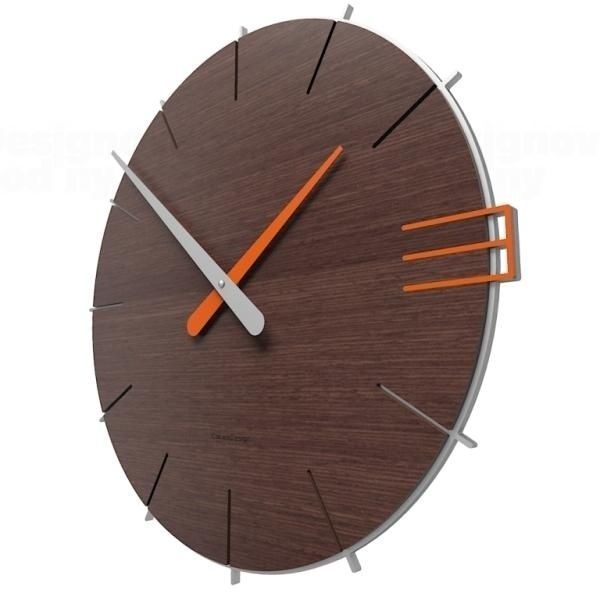 Designové hodiny 10-019n natur CalleaDesign Mike 42cm (více dekorů dýhy) Design tmavý dub - 83 164773