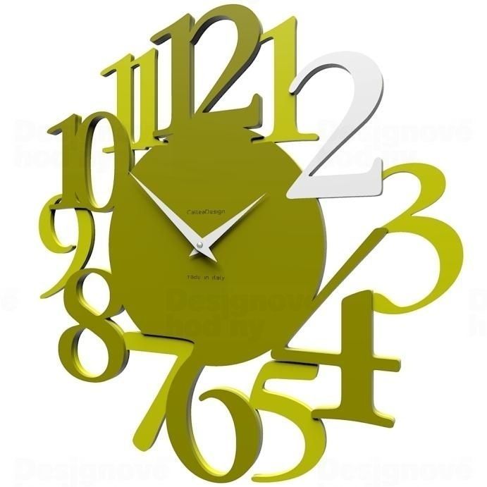 Designové hodiny 10-020 CalleaDesign Russel 45cm (více barevných verzí) Barva zelená oliva - 54 164815