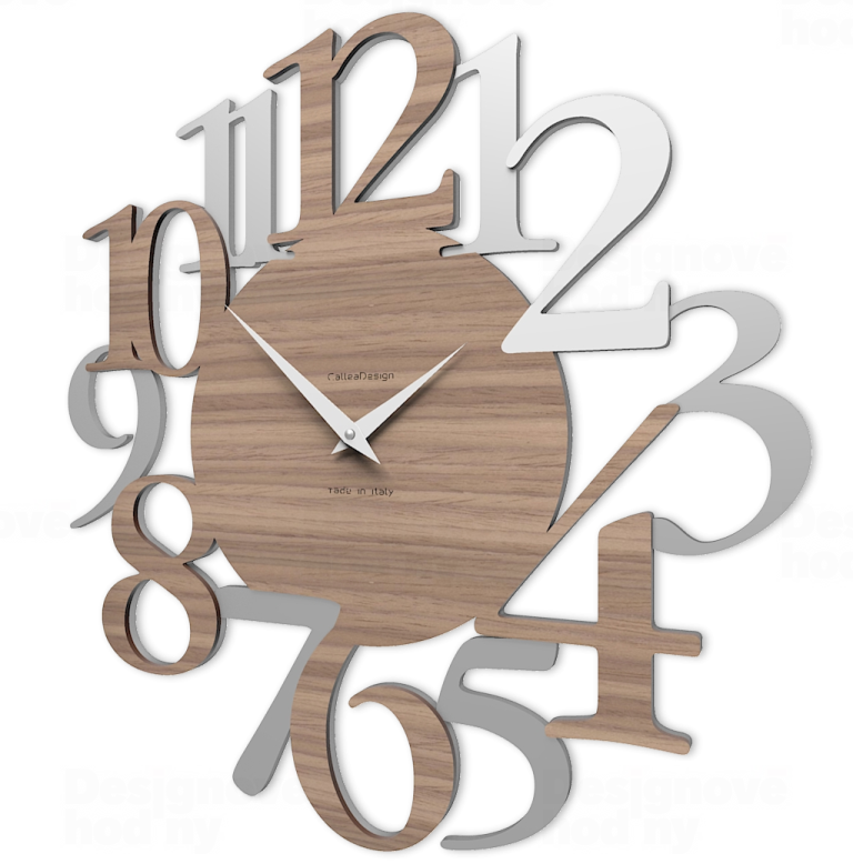 Designové hodiny 10-020n CalleaDesign Russel 45cm (více dekorů dýhy) Design bělený dub - 81 164820