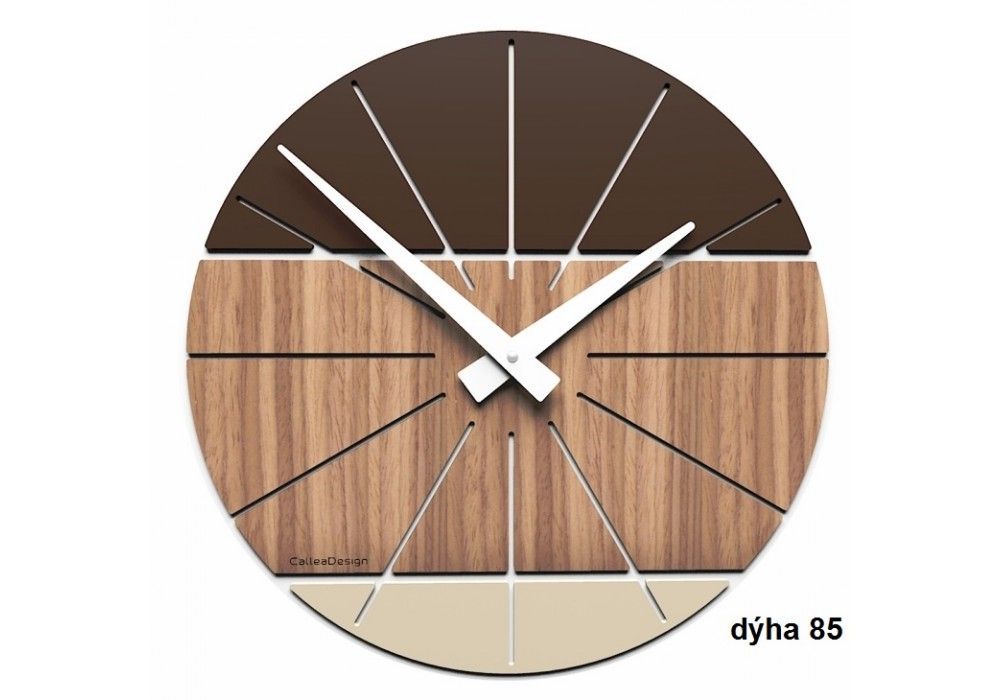 Designové hodiny 10-029 natur CalleaDesign Benja 35cm (více dekorů dýhy) Design černý ořech - 85 166499