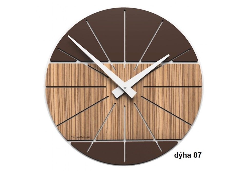 Designové hodiny 10-029 natur CalleaDesign Benja 35cm (více dekorů dýhy) Design zebrano - 87 166501