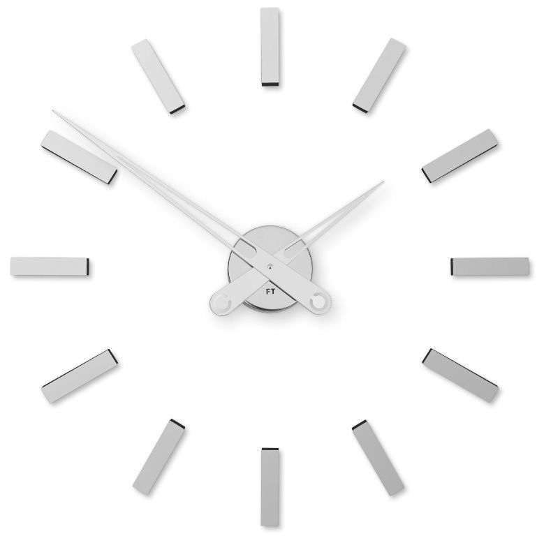 Designové nalepovací hodiny Future Time FT9600SI Modular chrome 60cm 167158 Hodiny