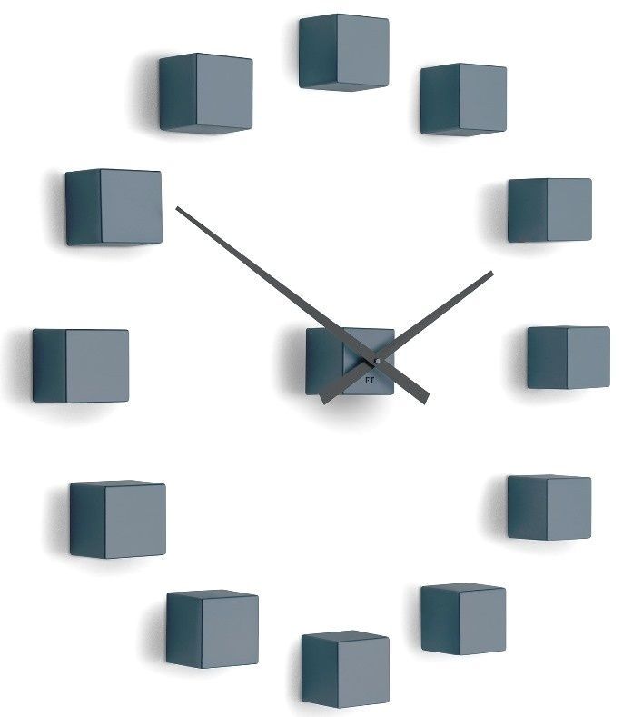 Designové nástěnné nalepovací hodiny Future Time FT3000GY Cubic grey 167213
