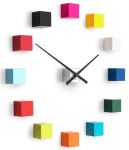 Designové nástěnné nalepovací hodiny Future Time FT3000MC Cubic multicolor 167214