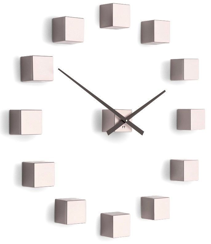 Designové nástěnné nalepovací hodiny Future Time FT3000PI Cubic pink 167215