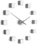 Designové nástěnné nalepovací hodiny Future Time FT3000SI Cubic silver 167216