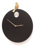 Designové nástěnné hodiny Diamantini&Domeniconi 394 black gold Bird 40cm 169663