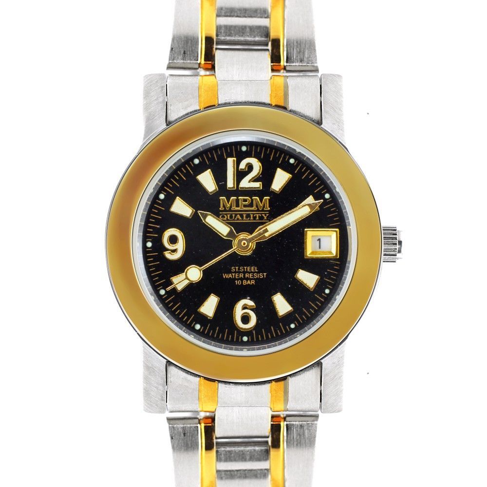 Kombinované hodinky s datumem a černým číselníkem..0261 170649 Hodiny