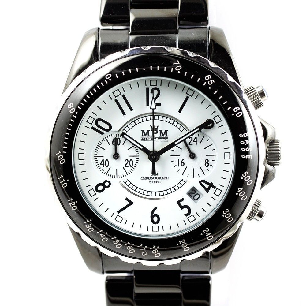 Pánské hodinky s chronografem a datem v černém ocelovém provedení.0188 170576 Hodiny