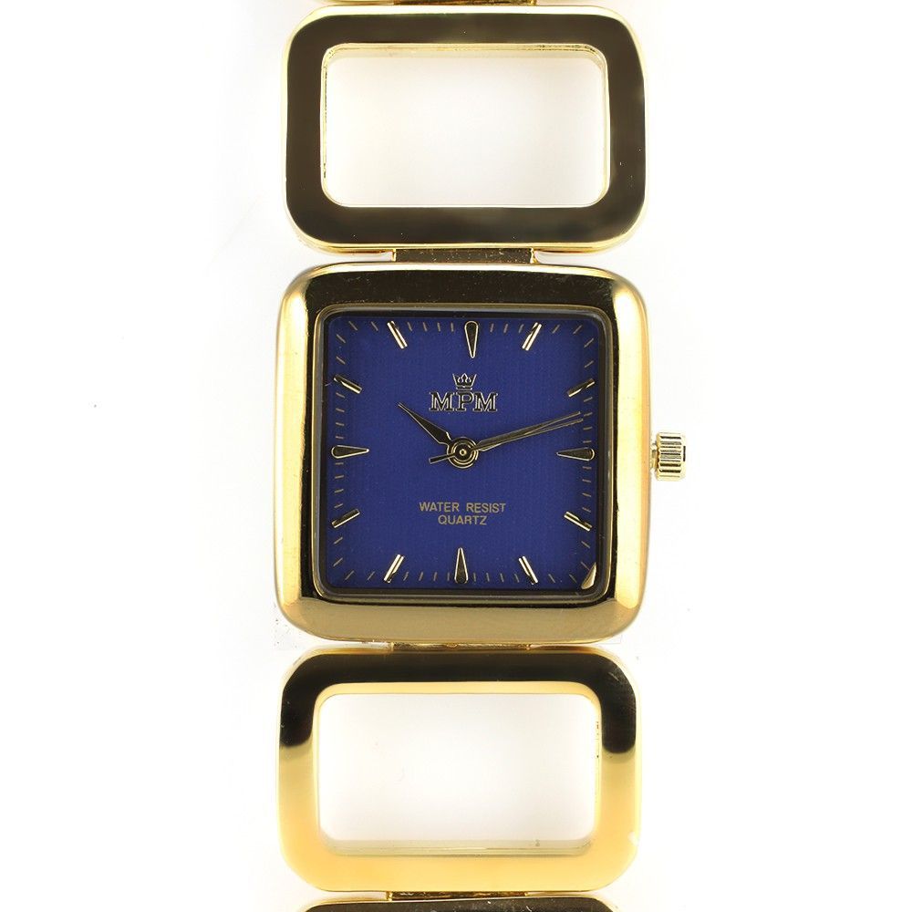 Dámské náramkové hodinky s modrým čtvercovým číselníkem..0360 170744 Hodiny
