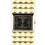 Nepřehlédnutelné náramkové hodinky s bílým číselníkem a římskými indexy..0350 170734 Hodiny