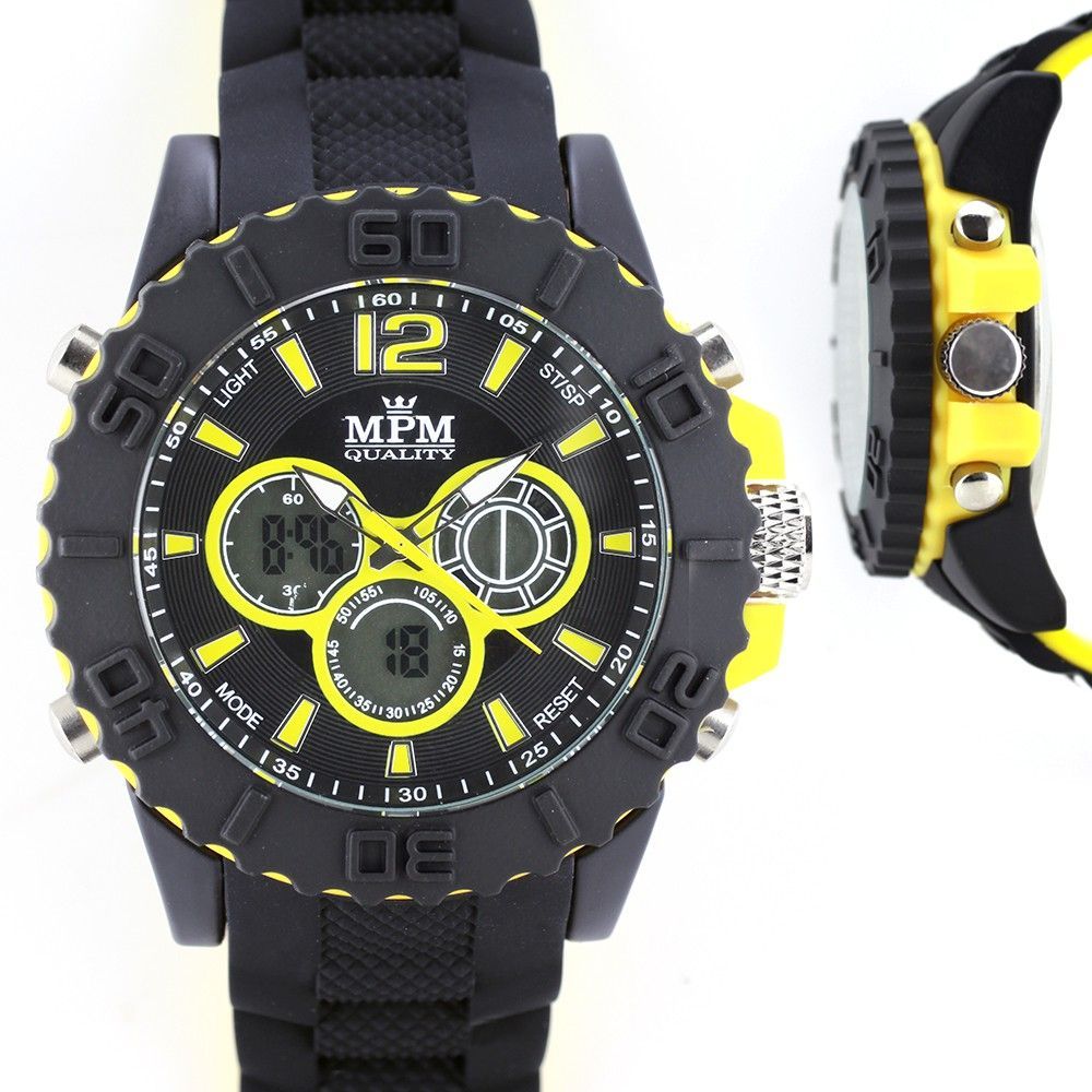 Pánské hodinky sportovního vzhledu s bílým pouzdrem a dvoubarevným silikonovým řemínkem..0355 170739 W01M.10607.D