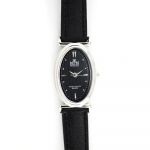 Elegantní dámské hodinky s tmavě modrým koženým řemínkem a stříbrným pouzdrem..0559 170862 Hodiny
