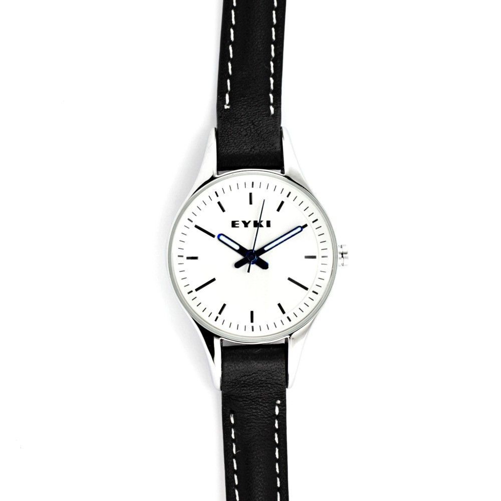 Stylové dámské hodinky s úzkým černým koženým řemínkem a decentním číselníkem..0548 170851 Hodiny