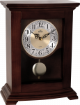 Dřevěné hodiny s kyvadlem a zdobeným ciferníkem..01576 171583 Hodiny