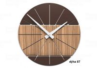 Designové hodiny 10-029 natur CalleaDesign Benja 35cm (více dekorů dýhy) Design zebrano - 87 166501 Hodiny