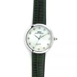 Modní barevné hodinky s koženým páskem a ciferníkem s zirkony místo indexů W03X.10874 173143 Hodiny
