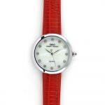 Modní barevné hodinky s koženým páskem a ciferníkem s zirkony místo indexů W03X.10874 173143 Hodiny