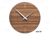 Designové hodiny 10-025 natur CalleaDesign Exacto 36cm (více dekorů dýhy) Design zebrano - 87 166399 Hodiny