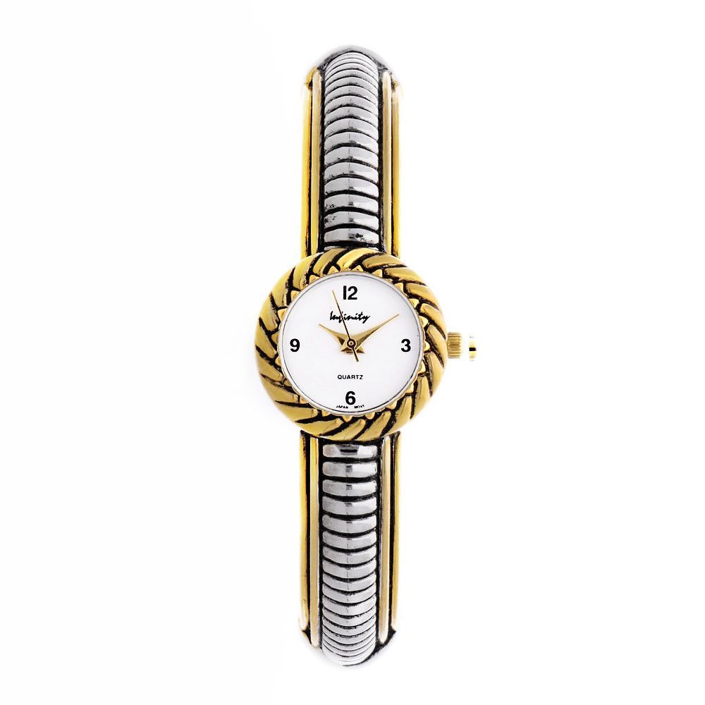 Dámské hodinky z nerezové oceli v náramkovém stylu s jemným designem v bicolor provedení W02M.11290 173447 Hodiny