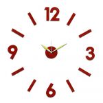 Nový originální design nástěnných nalepovacích hodin. Pěnové číslice s lesklým povrchem v červené barvě. .01313 171425 Hodiny