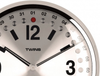 Nástěnné hodiny Twins 14 silver 32cm 160901 Hodiny