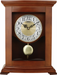 Dřevěné hodiny s kyvadlem a zdobeným ciferníkem..01576 171583 Hodiny