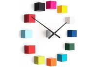 Designové nástěnné nalepovací hodiny Future Time FT3000MC Cubic multicolor 167214 Hodiny