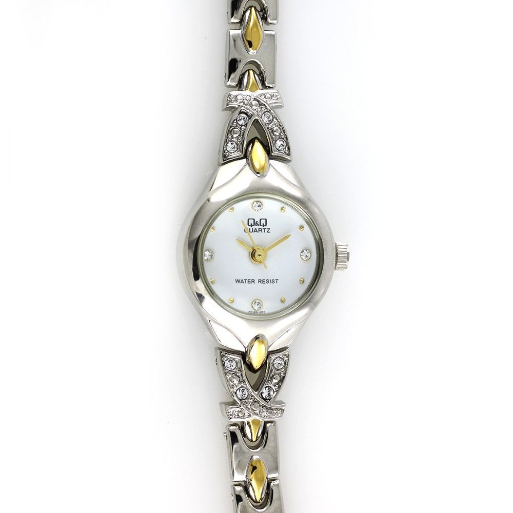 Elegantní dámské hodinky s velmi tenkým dvoubarevným řemínkem W02Q.10736 179094 Q&Q Shine - A